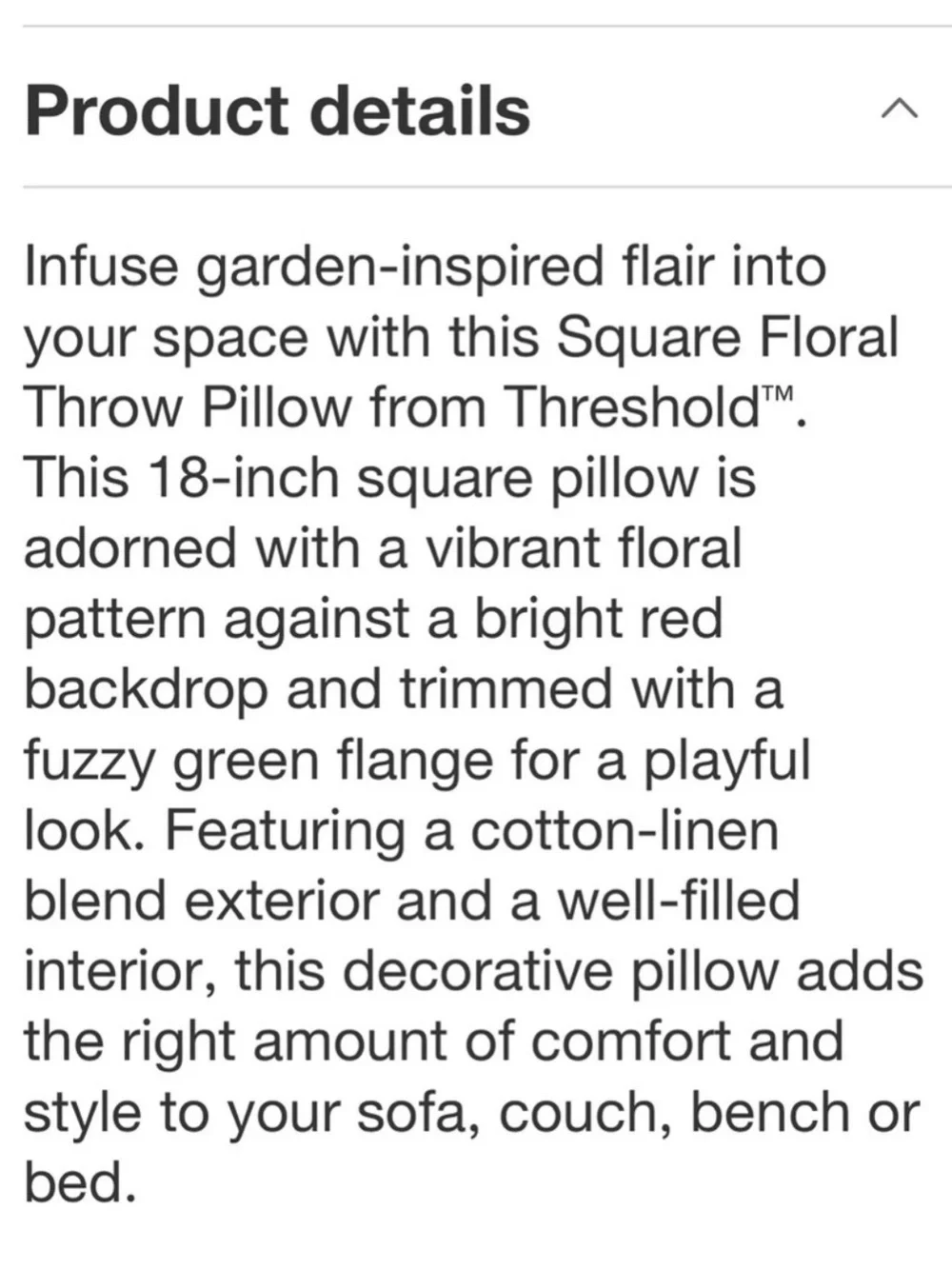 2 Target Threshold™ Square Floral Throw Pillow Red Decorative Garden Pattern NEW
